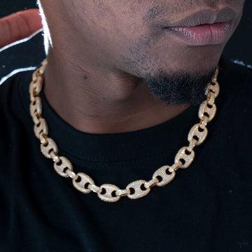12mm Ice Pig Nose Cuban Chain In 18k Gold Plated ZUU KING